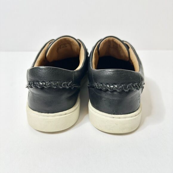 Frye Sneaker Women 7 1/2 M Black Ivy Braid Strap Leather Rubber Indie Athleisure - Picture 6 of 8